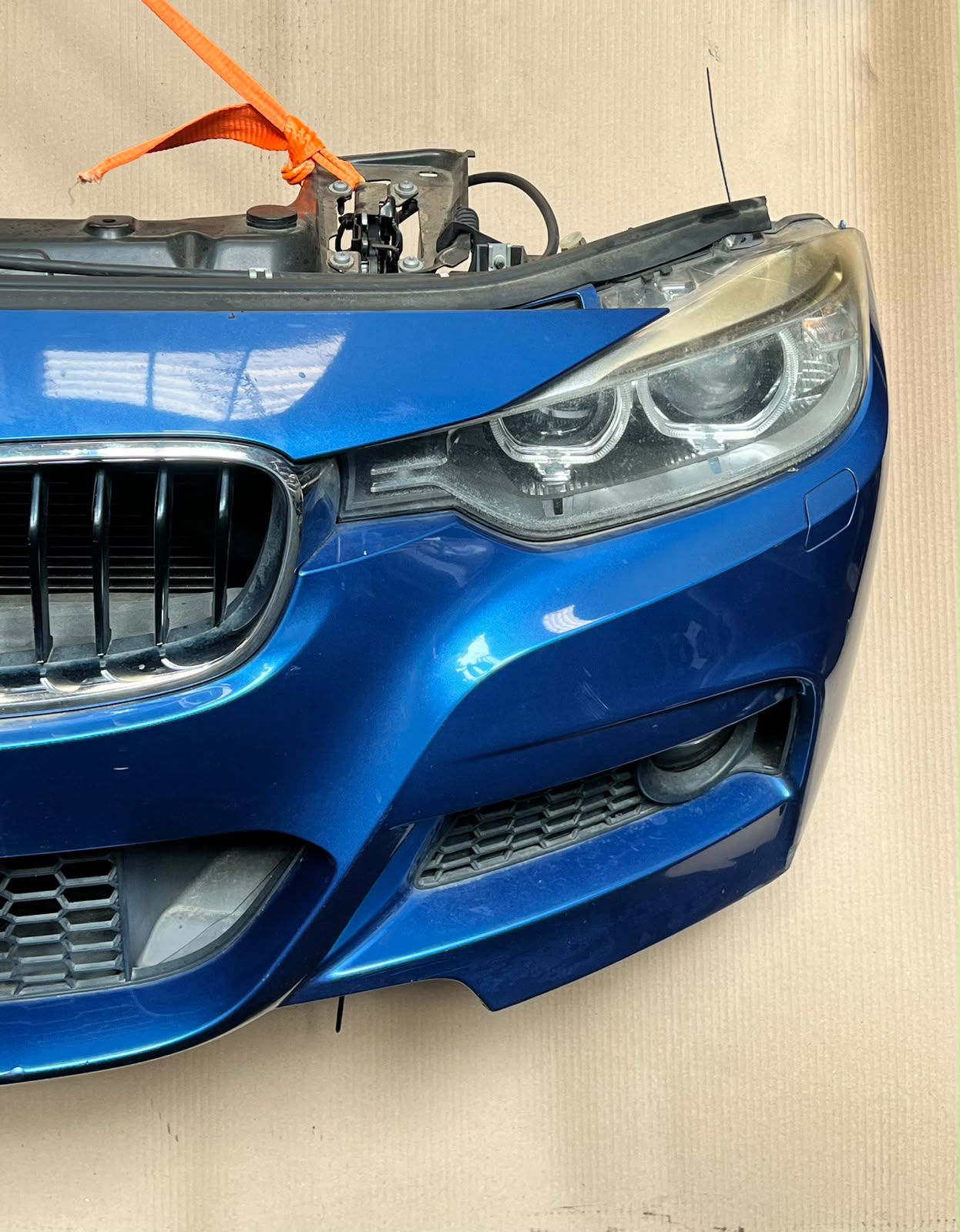 BMW F30 2013 320i N20B M SPORT COMPLETE NOSE CUT XENON HEADLIGHTS FRONT BUMPER GRILLE OEM USED