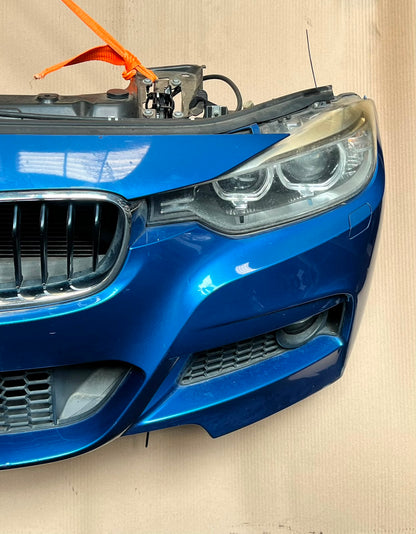 BMW F30 2013 320i N20B M SPORT COMPLETE NOSE CUT XENON HEADLIGHTS FRONT BUMPER GRILLE OEM USED