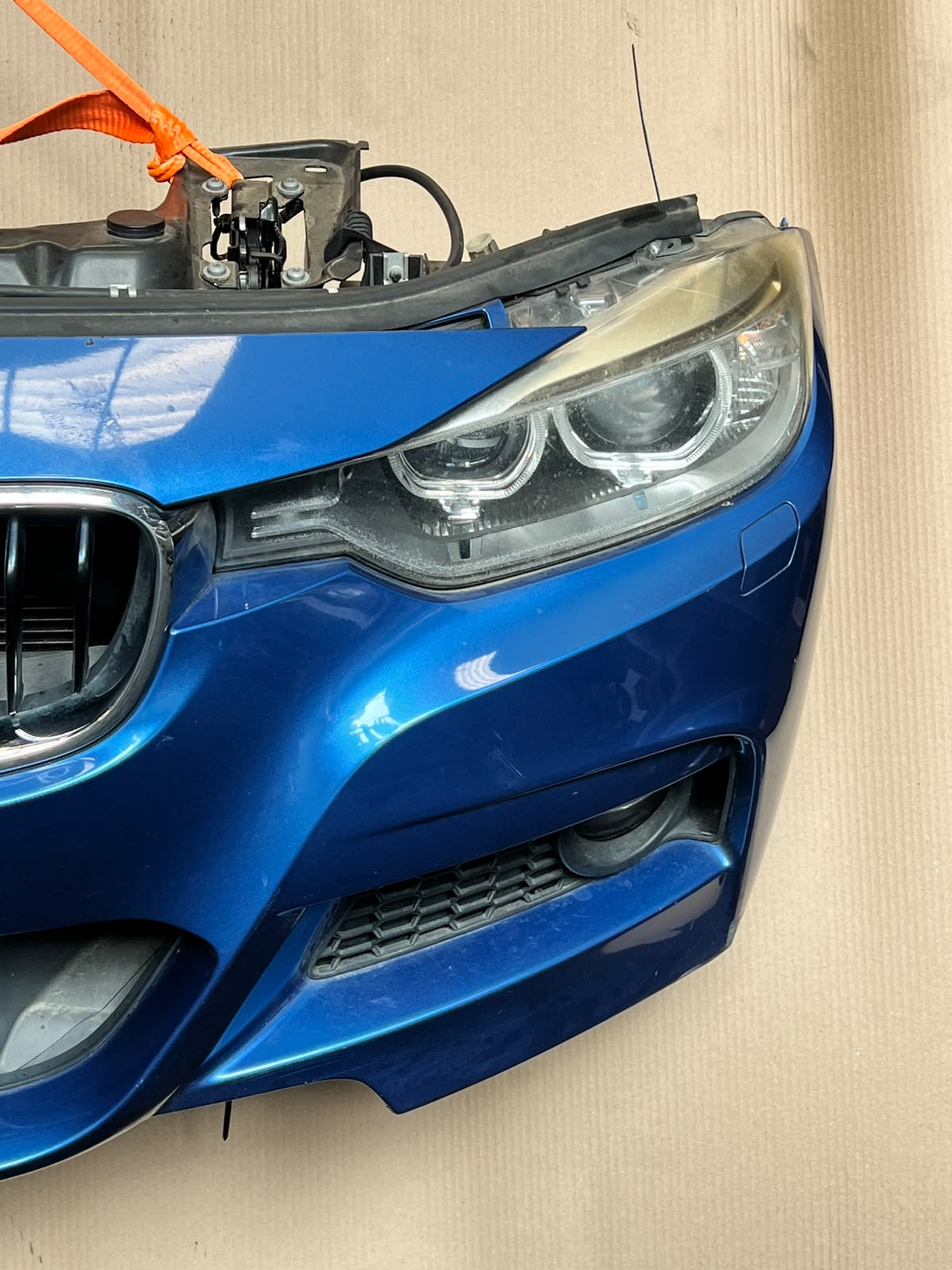 BMW F30 2013 320i N20B M SPORT COMPLETE NOSE CUT XENON HEADLIGHTS FRONT BUMPER GRILLE OEM USED