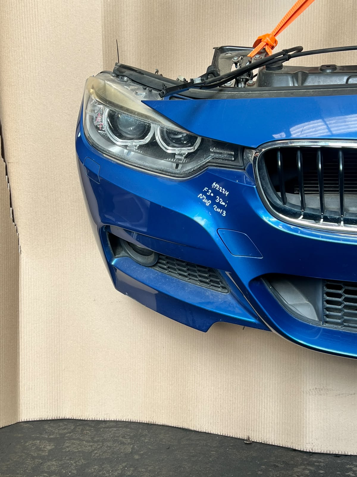 BMW F30 2013 320i N20B M SPORT COMPLETE NOSE CUT XENON HEADLIGHTS FRONT BUMPER GRILLE OEM USED