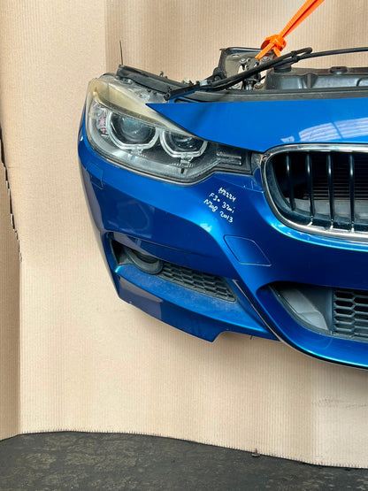BMW F30 2013 320i N20B M SPORT COMPLETE NOSE CUT XENON HEADLIGHTS FRONT BUMPER GRILLE OEM USED
