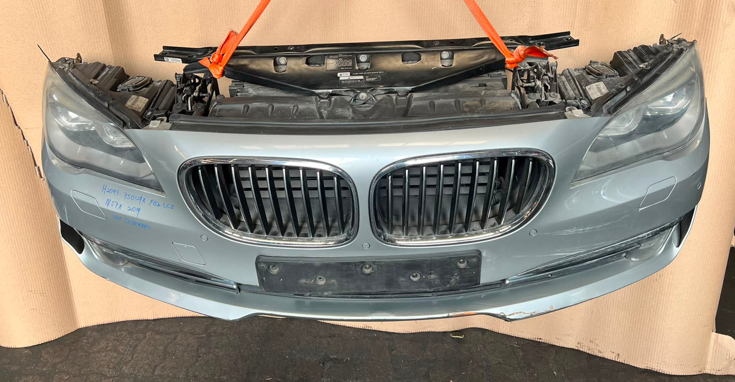 BMW F02 LCI 2014 750DX N57X COMPLETE NOSE CUT HEADLIGHTS FRONT BUMPER GRILLE OEM USED