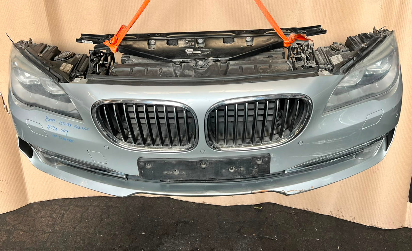 BMW F02 LCI 2014 750DX N57X COMPLETE NOSE CUT HEADLIGHTS FRONT BUMPER GRILLE OEM USED