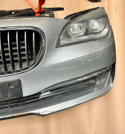 BMW F02 LCI 2014 750DX N57X COMPLETE NOSE CUT HEADLIGHTS FRONT BUMPER GRILLE OEM USED