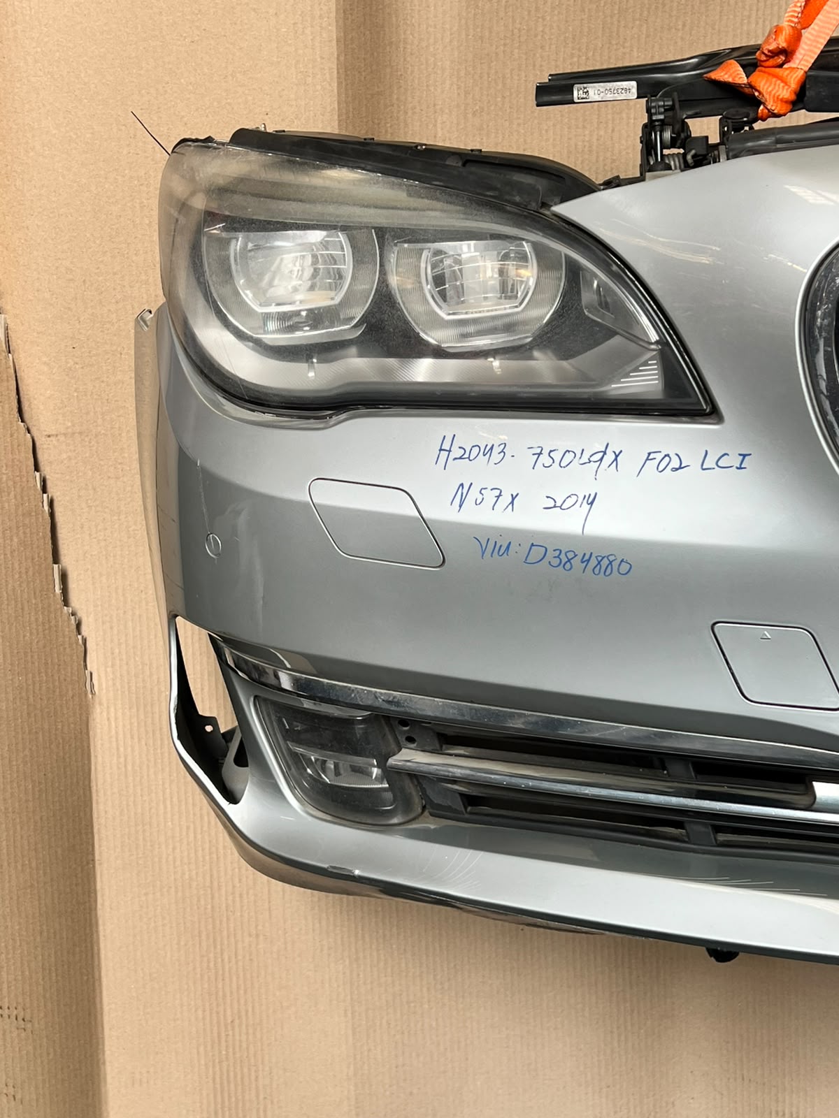 BMW F02 LCI 2014 750DX N57X COMPLETE NOSE CUT HEADLIGHTS FRONT BUMPER GRILLE OEM USED