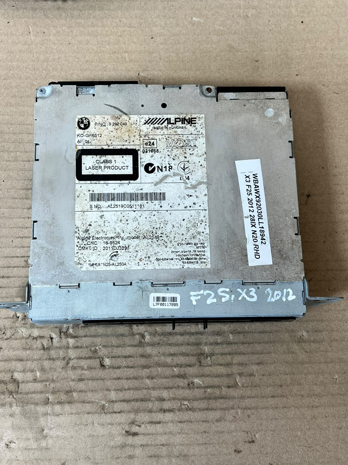 BMW X3 F25 2010-2014 Sat Nav Stereo Multimedia Head Unit 9282043 OEM