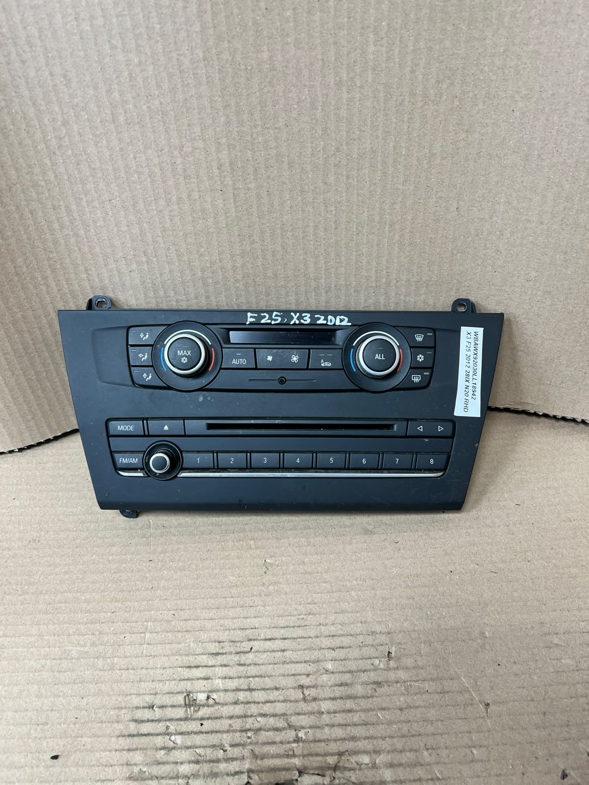 BMW X3 F25 X4 F26 Climate Control Audio A/C Panel 9284596 OEM 2010-2014