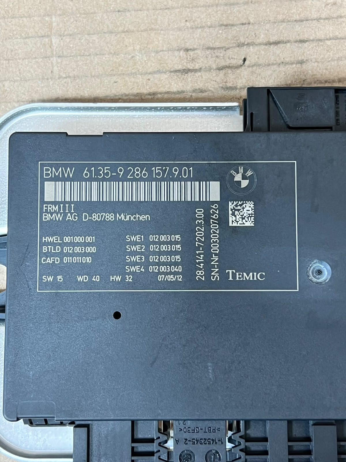 BMW X3 F25 X4 F26 FRM3 Footwell Light Control Module 9286157 OEM 2011-2017