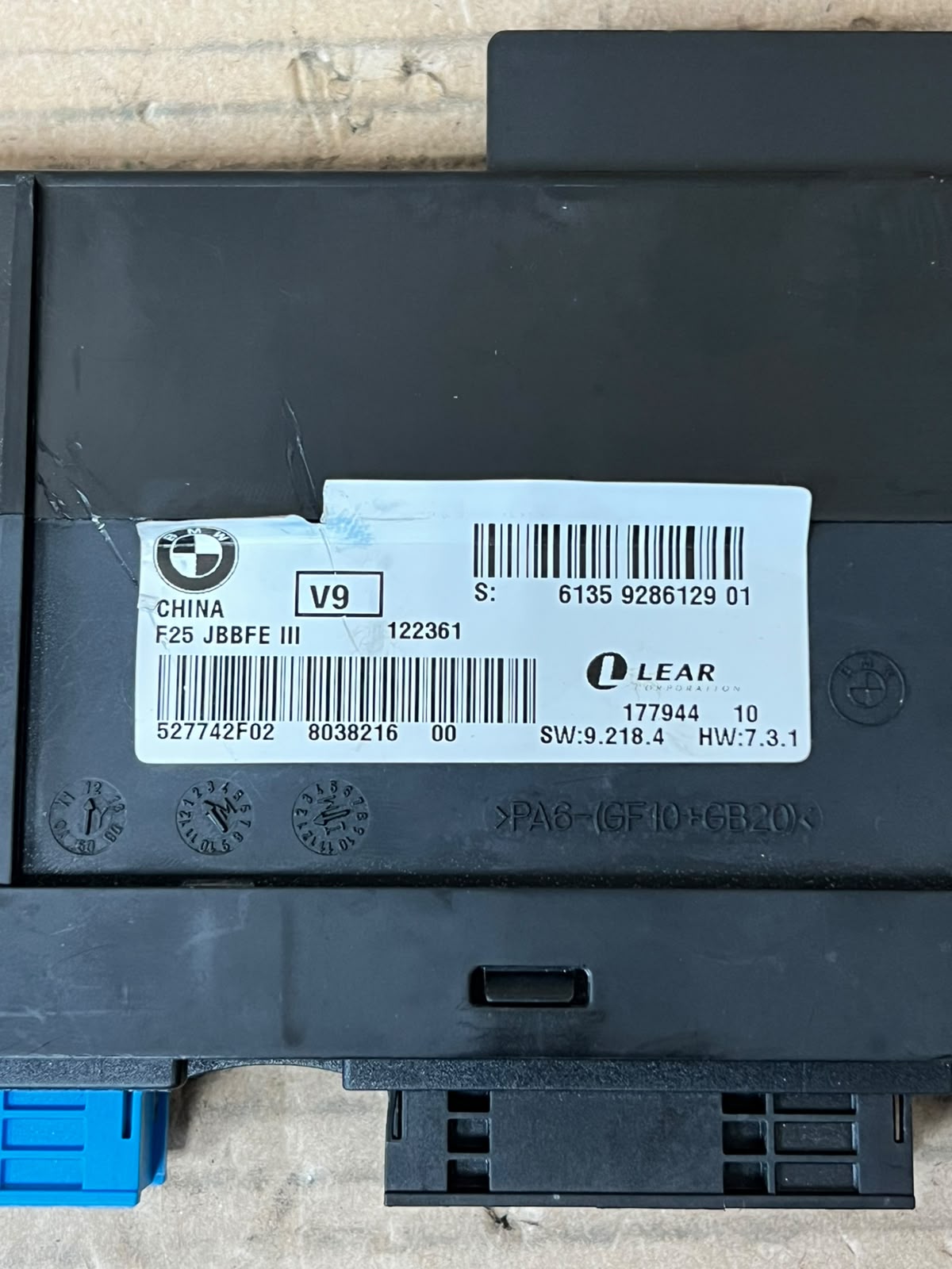 BMW X3 F25 Body Control Module ECU Junction Box JBBFE III V9 9286129 OEM