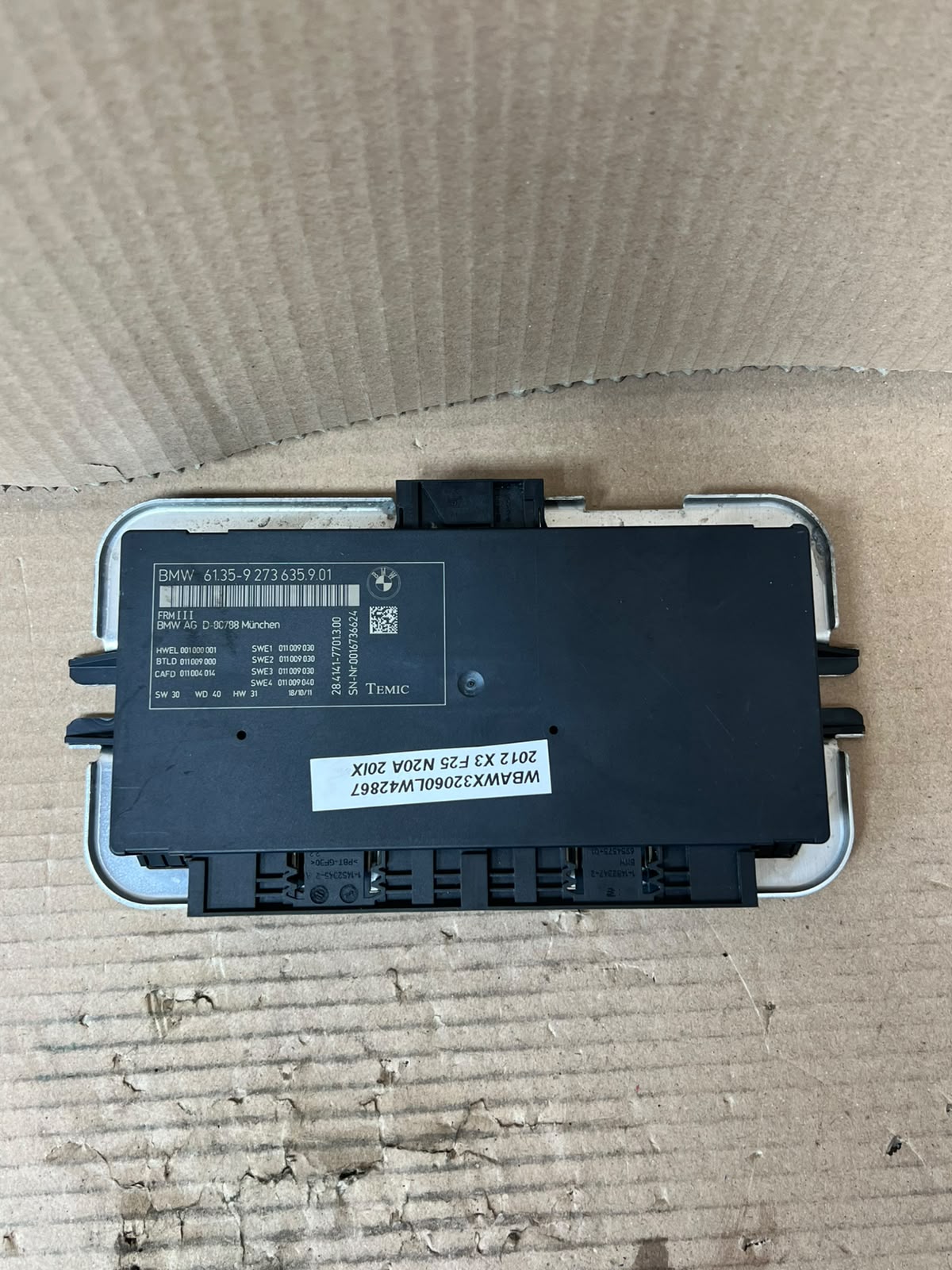 BMW X3 F25 FRM3 Footwell Light Control Module 9273635 61359273635 OEM 2011-2017