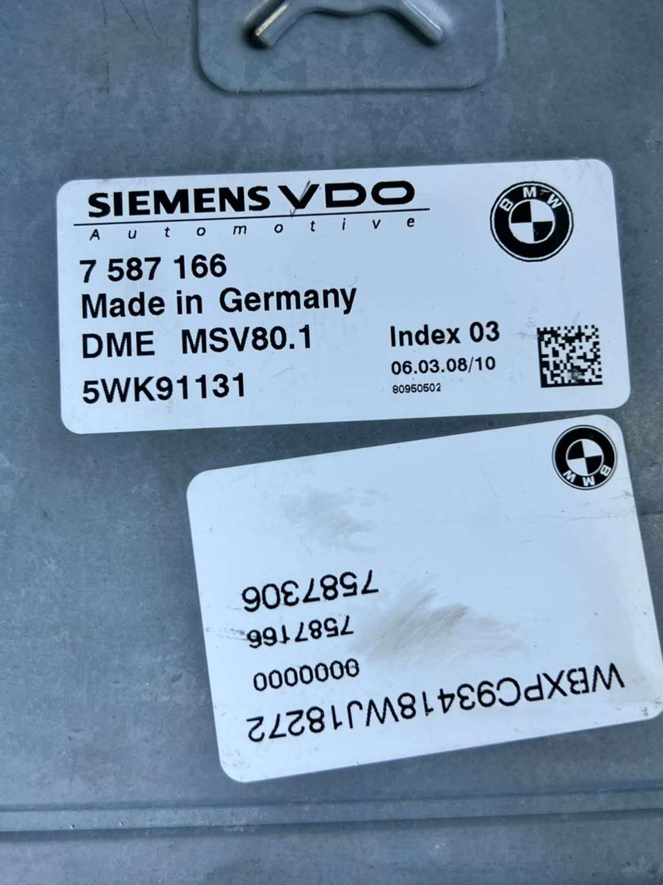 BMW N51 Engine Control Module ECU DME MSV80.1 7587166 OEM