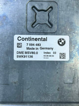 BMW 528i 328i MSV80.0 Engine Control ECU DME 7594483 5WK91136 OEM