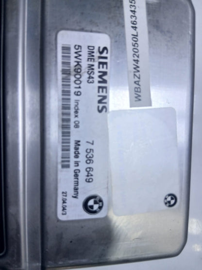 BMW 325i E46 M54 MS43 Engine Control Module ECU 7536649 5WK90019 OEM 2001-2005