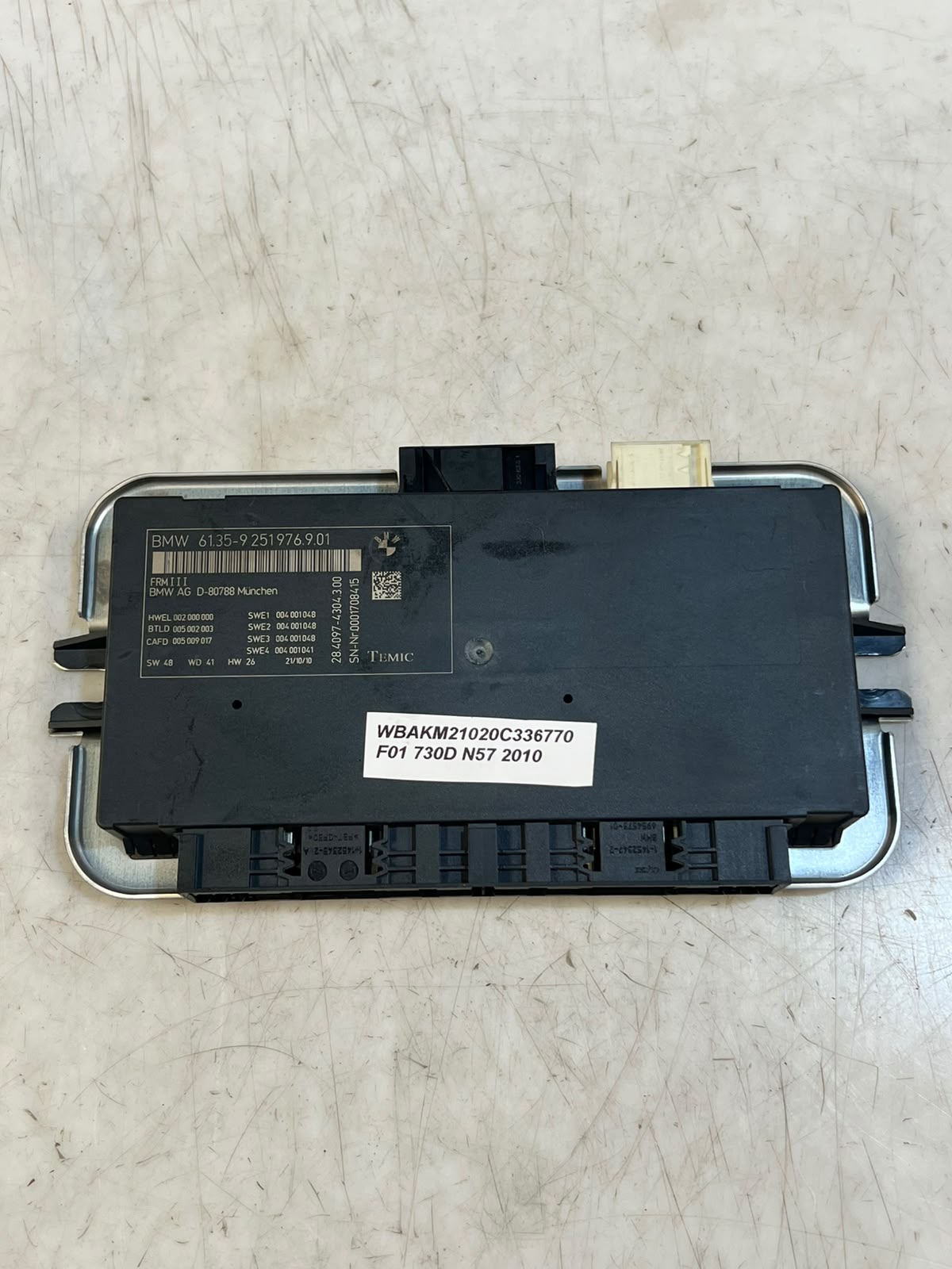 BMW F01 F02 F07 F10 F11 F25 FRM3 Footwell Control Module 9251976 OEM