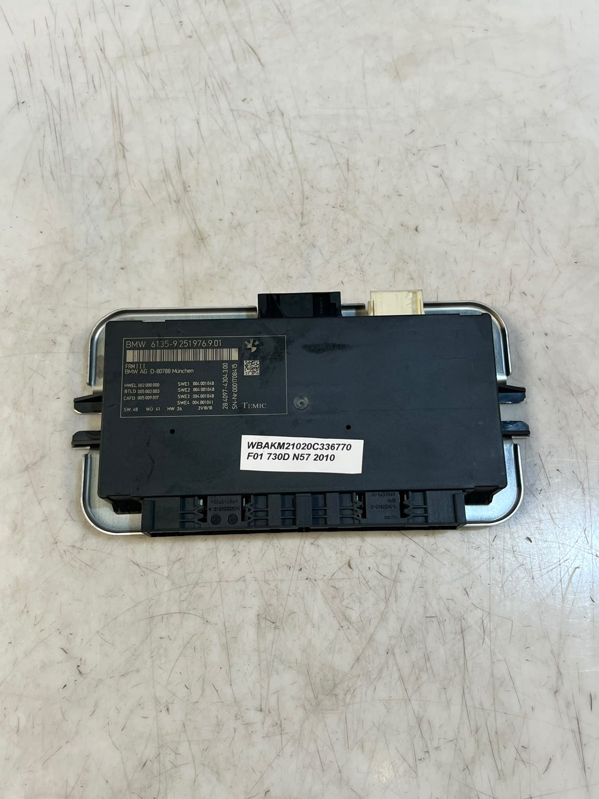 BMW F01 F02 F07 F10 F11 F25 FRM3 Footwell Control Module 9251976 OEM