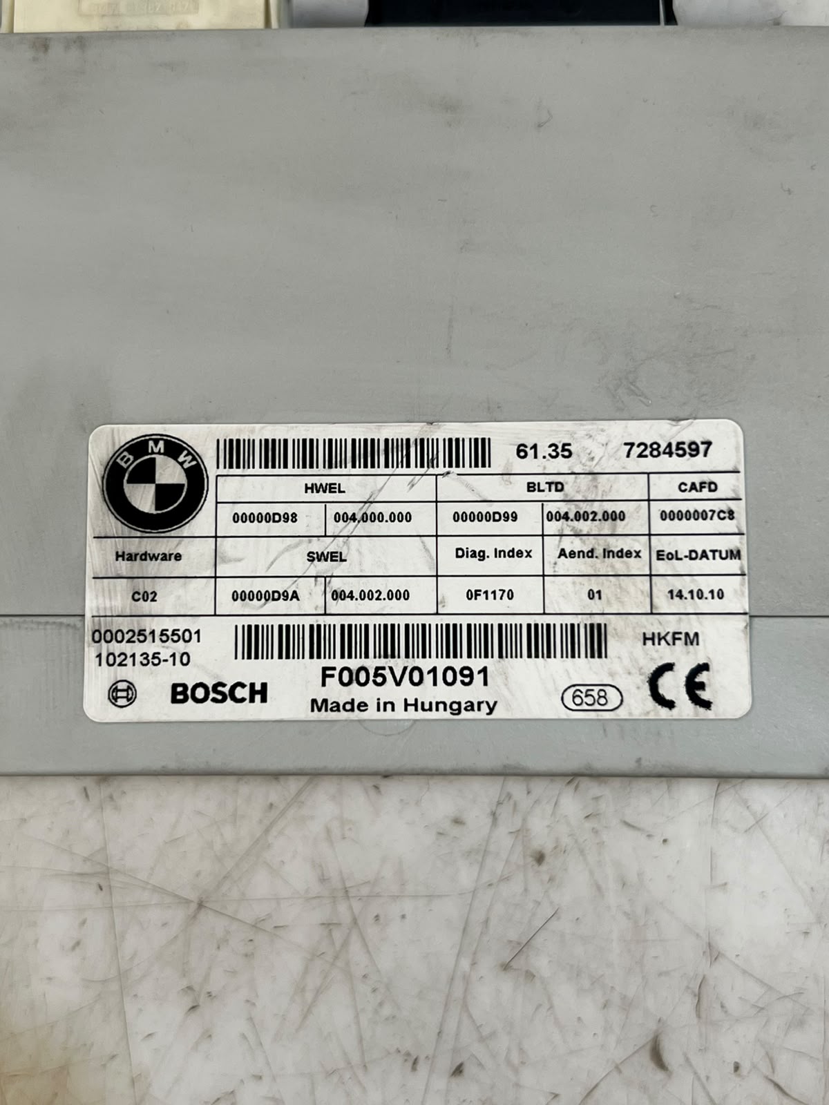 BMW 7 Series F01 F02 Tailgate Trunk Lid Lift Control Module 7284597 OEM
