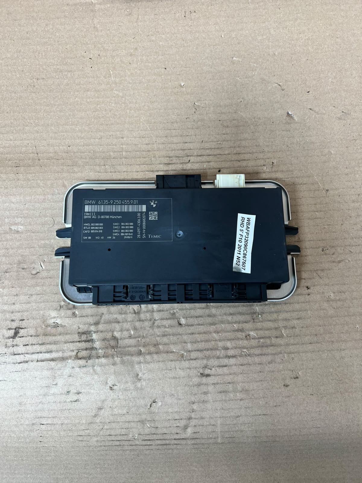 BMW F01 F07 F10 F11 F12 F13 FRM3 Footwell Control Module 9250455 OEM 2013-2019