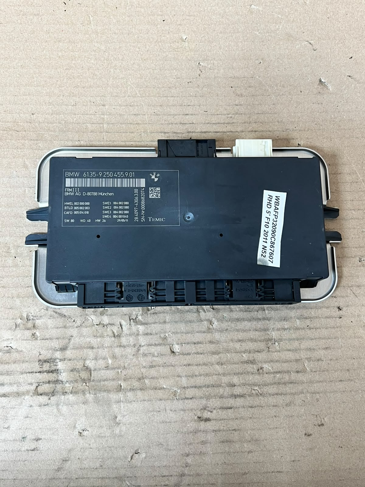 BMW F01 F07 F10 F11 F12 F13 FRM3 Footwell Control Module 9250455 OEM 2013-2019