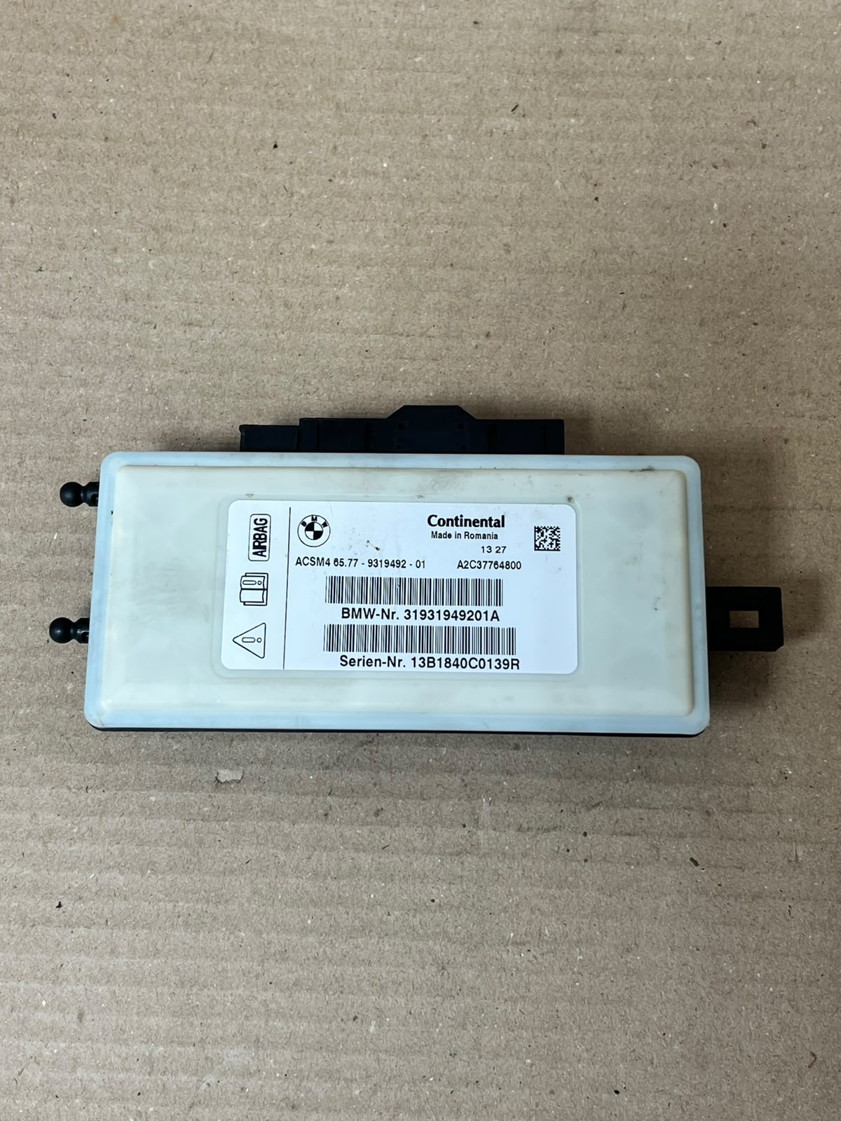 BMW F01 F02 F06 F07 F10 F11 F25 X3 Airbag SRS Control Module 9319492 OEM
