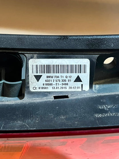 2015 BMW 320i GT F34 Rear Left Tail Light 2575335 OEM