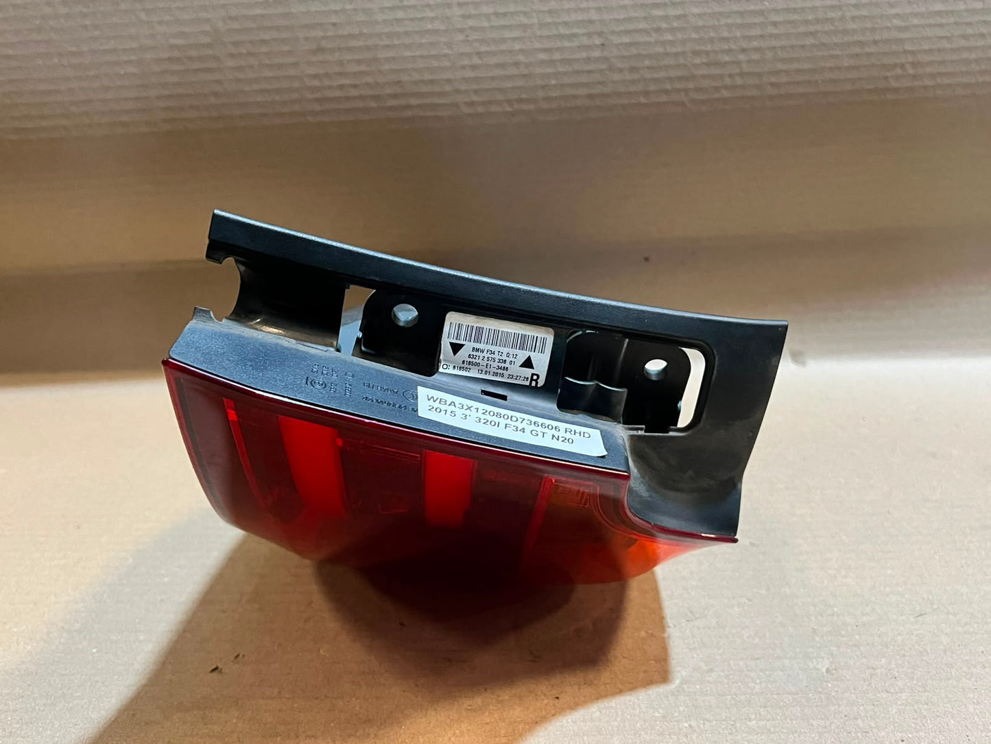 2015 BMW 320i GT F34 Rear Right Tail Light 2575336 7286038 OEM