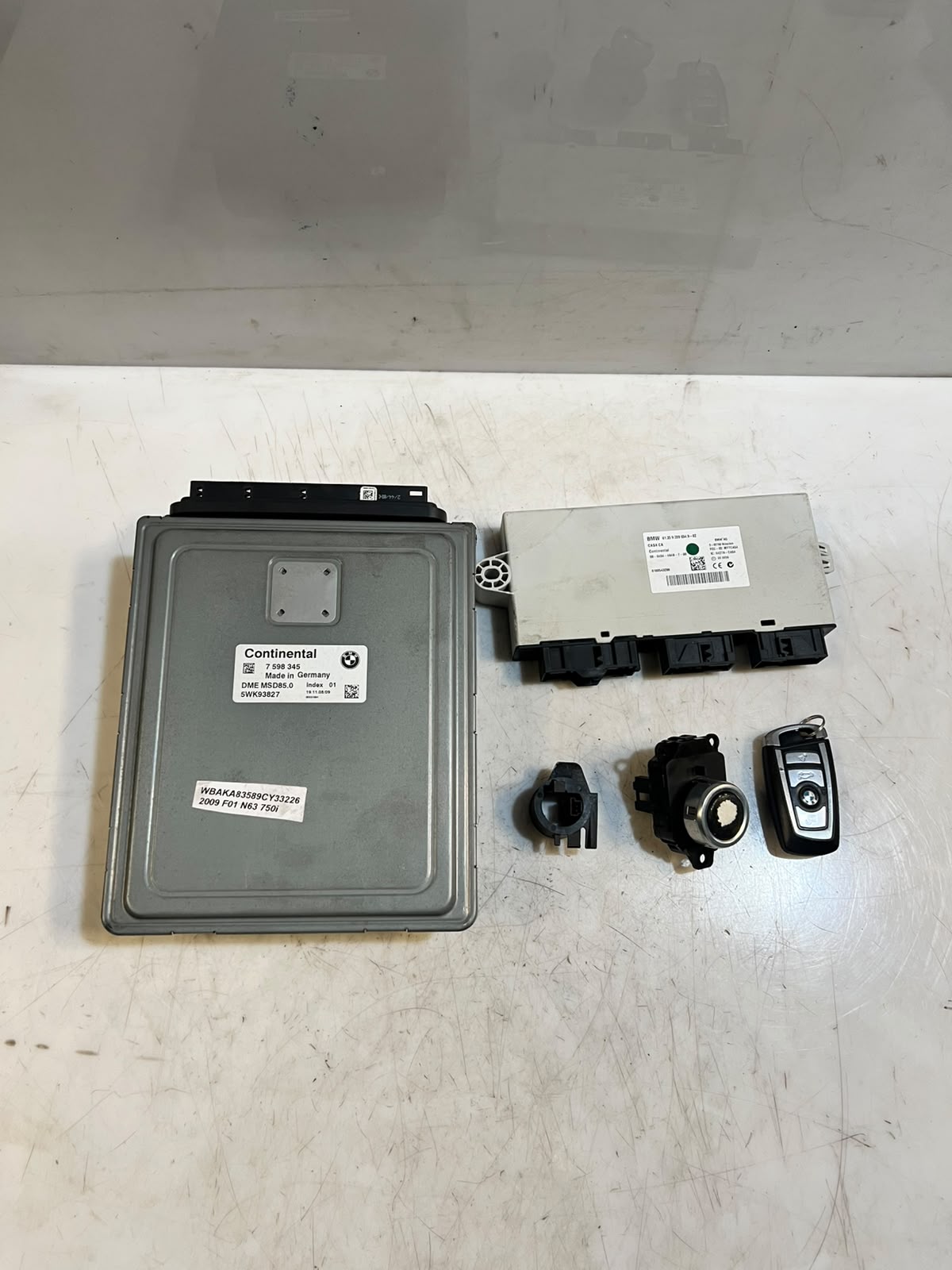 BMW 750Li F01 F02 N63 MSD85.0 Engine ECU DME CAS Key Complete Set 7598345 OEM