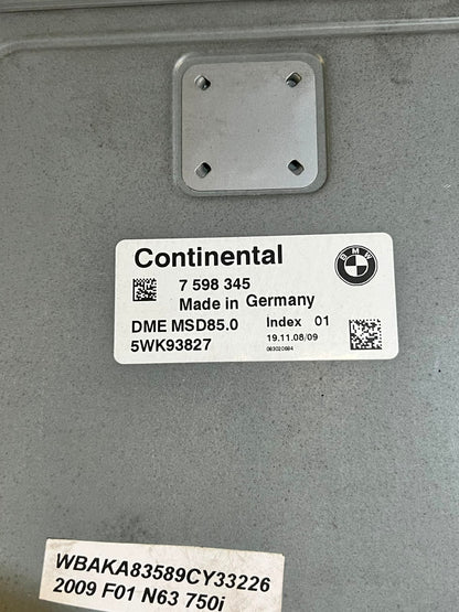 BMW 750Li F01 F02 N63 MSD85.0 Engine ECU DME CAS Key Complete Set 7598345 OEM