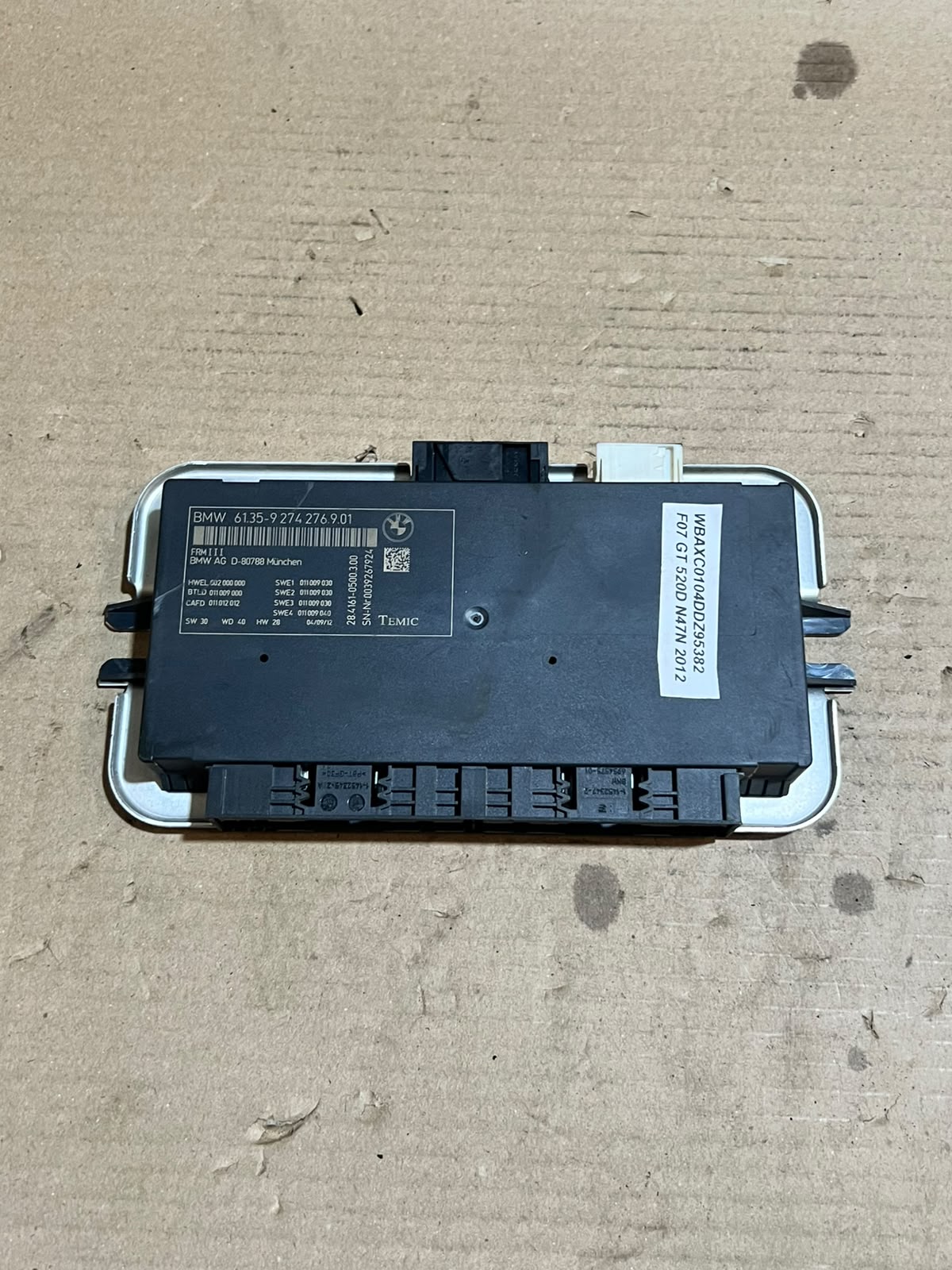 BMW 535i F07 F10 F11 F18 F12 F13 FRM3 Footwell Light Control Module 9274276 OEM