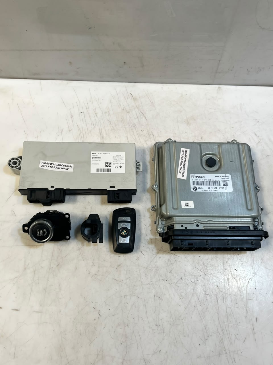 BMW 520d F10 N47N Engine ECU DDE CAS4 Key Complete Set 8513250 OEM