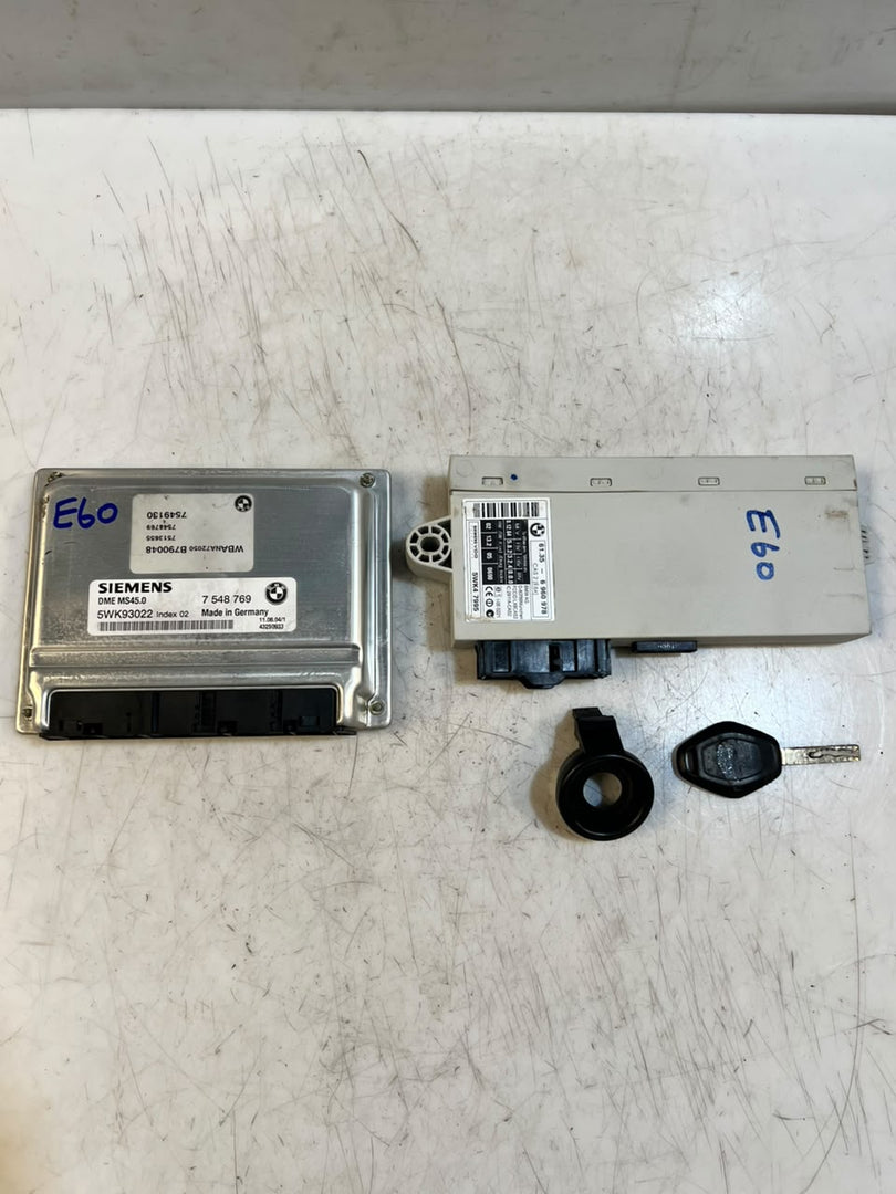 BMW 5 Series E60 520i M54 ECU DME CAS2 Key ELV Set 7548769 MS45.0 OEM
