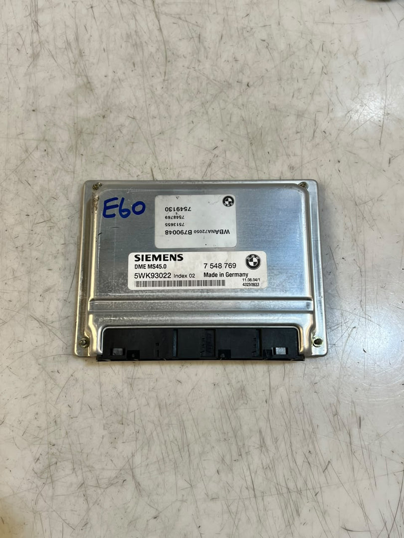 BMW 5 Series E60 520i M54 ECU DME CAS2 Key ELV Set 7548769 MS45.0 OEM