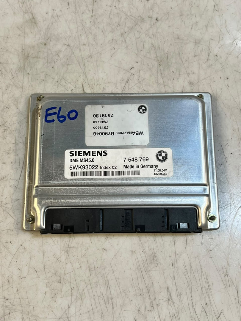 BMW 5 Series E60 520i M54 ECU DME CAS2 Key ELV Set 7548769 MS45.0 OEM