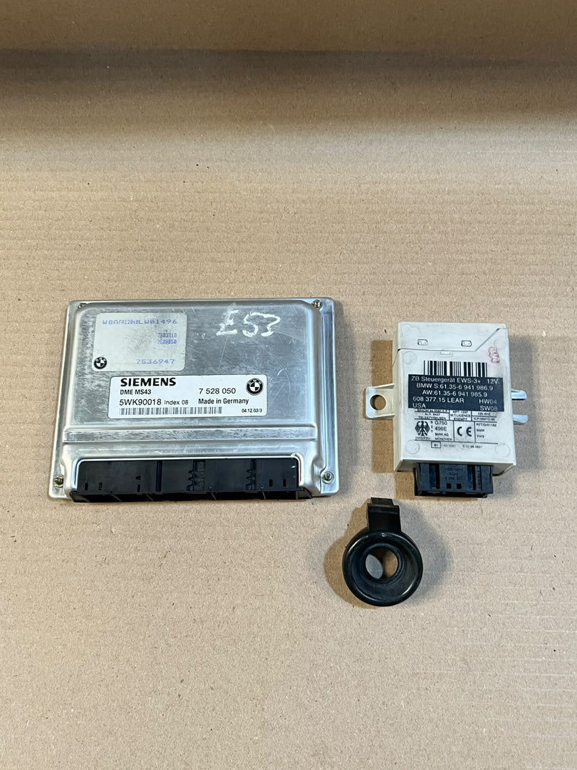 BMW 325i E46 M54 Engine ECU DME MS43 EWS Key Gearbox Module Set 7528050 OEM