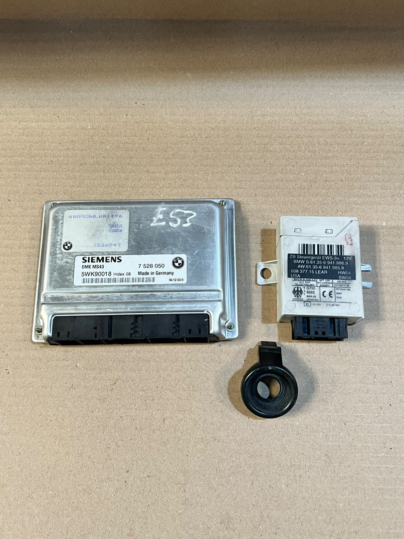 BMW 325i E46 M54 Engine ECU DME MS43 EWS Key Gearbox Module Set 7528050 OEM