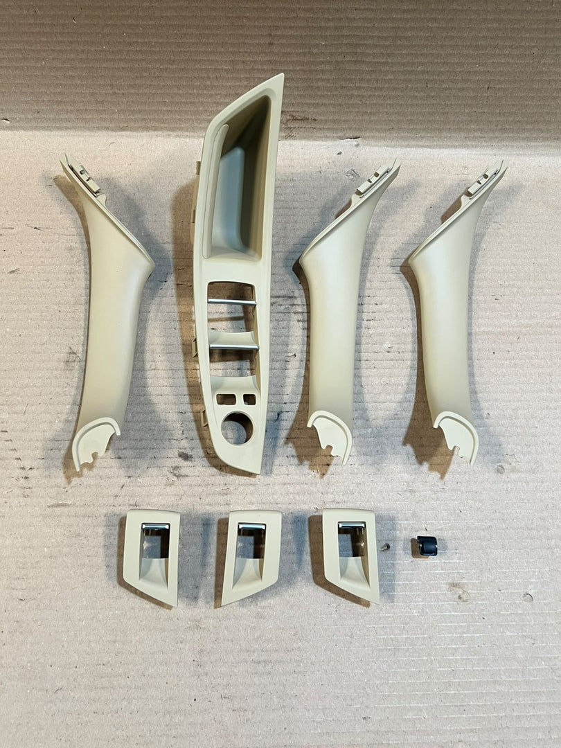 BMW 5 Series F10 F11 F18 Beige Interior Door Pull Handle Window Switch Trim Set New