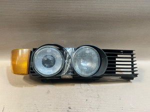 1989 BMW 735i E32 M30 USA Twin Headlight Headlamp Turn Signal Grille Assembly OEM