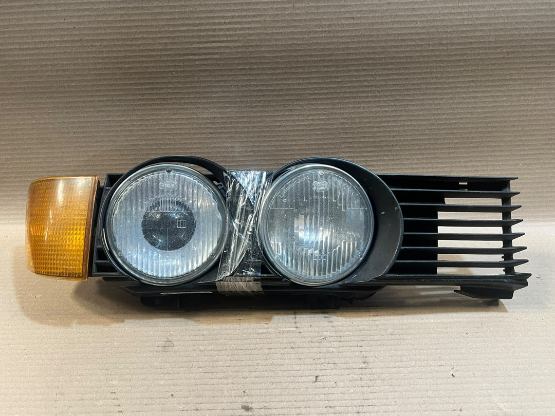1989 BMW 735i E32 M30 USA Twin Headlight Headlamp Turn Signal Grille Assembly OEM