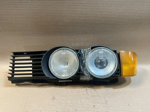 1989 BMW 735i E32 M30 USA Twin Headlight Headlamp Turn Signal Grille Assembly OEM