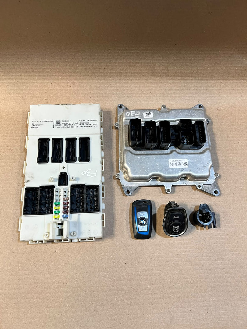 2013 BMW 328i F30 N20 ECU DME FEM Key Complete Set 8610635 0261S09264 OEM