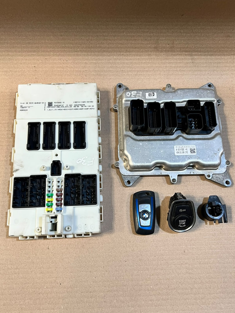 2013 BMW 328i F30 N20 ECU DME FEM Key Complete Set 8610635 0261S09264 OEM