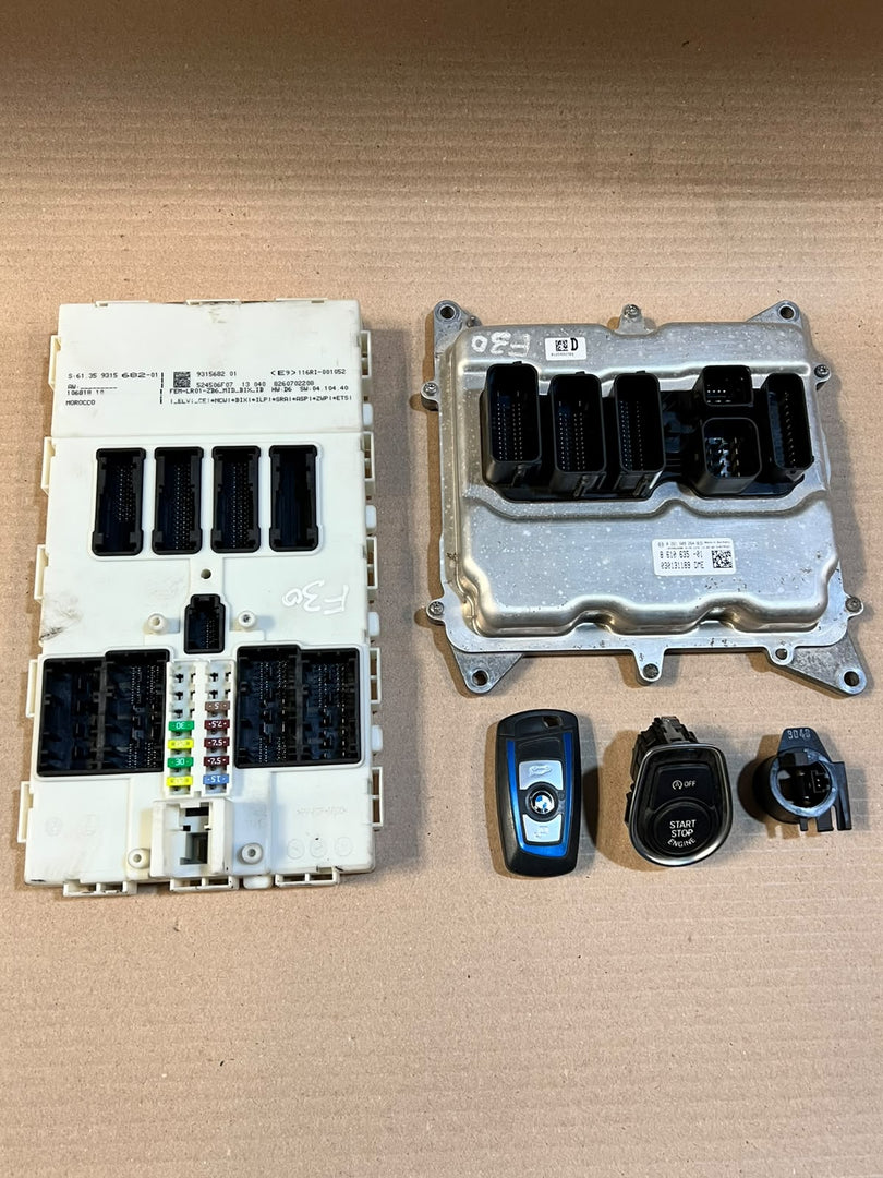 2013 BMW 328i F30 N20 ECU DME FEM Key Complete Set 8610635 0261S09264 OEM