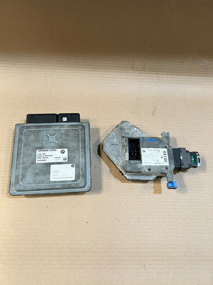 BMW E60 E61 E90 E91 N52 2.5L 3.0L ECU DME MSV70 + Key ZAS 7561684 OEM