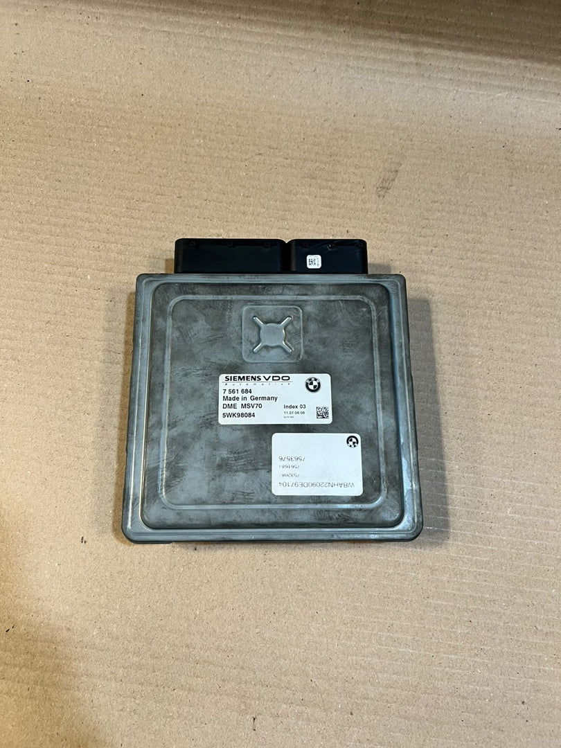 BMW E60 E61 E90 E91 N52 2.5L 3.0L ECU DME MSV70 + Key ZAS 7561684 OEM