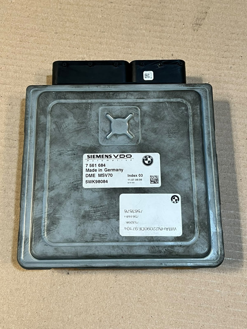 BMW E60 E61 E90 E91 N52 2.5L 3.0L ECU DME MSV70 + Key ZAS 7561684 OEM