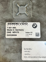 قم بتحميل الصورة إلى عارض الصور، BMW E60 E61 E90 E91 N52 2.5L 3.0L ECU DME MSV70 + Key ZAS 7561684 OEM