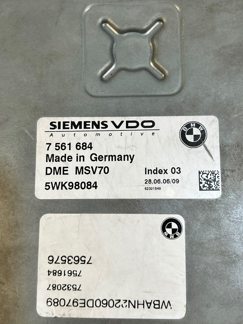 BMW E60 E61 E90 E91 N52 2.5L 3.0L Engine ECU DME MSV70 7561684 5WK98084 OEM