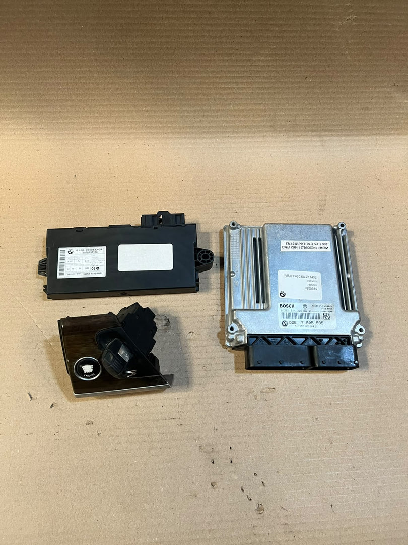 BMW X5 E70 3.0d M57N2 Engine ECU DDE CAS3 Key Set 7805585 0281014205 OEM