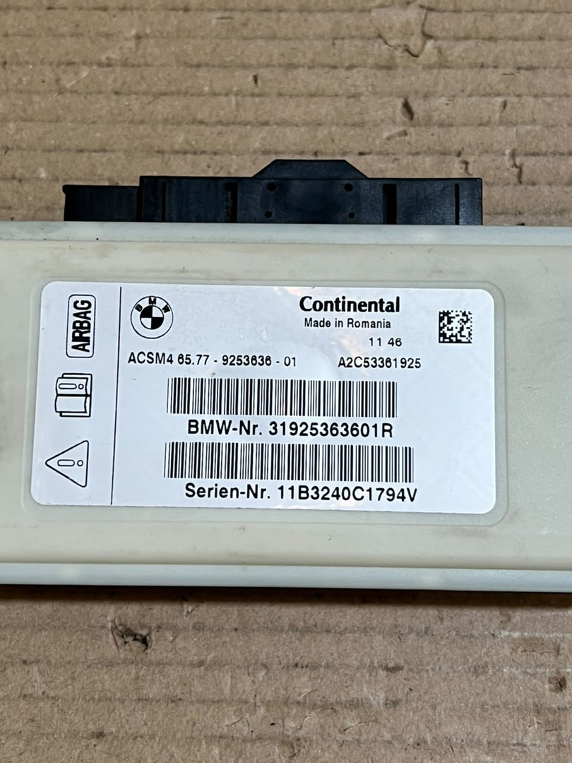 BMW F10 F11 F06 F12 F13 F25 X3 Airbag SRS Control Module ECU 9253636 OEM
