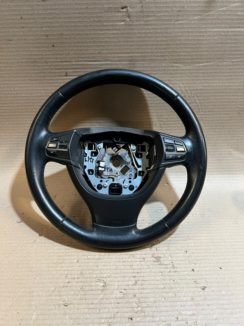 BMW 5 7 Series F10 F11 F07 F01 F02 Leather Multifunction Steering Wheel 6102364 OEM