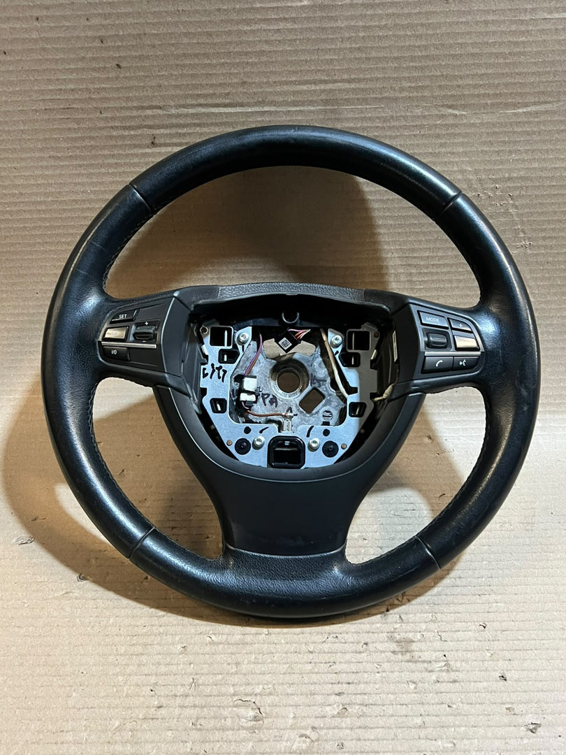 BMW 5 7 Series F10 F11 F07 F01 F02 Leather Multifunction Steering Wheel 6102364 OEM